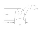 4130 1/8" THK, 3/8" HOLE, 9/16" HT, 1 1/4" TUBE RADIUS CHASSIS TAB - QTY 4